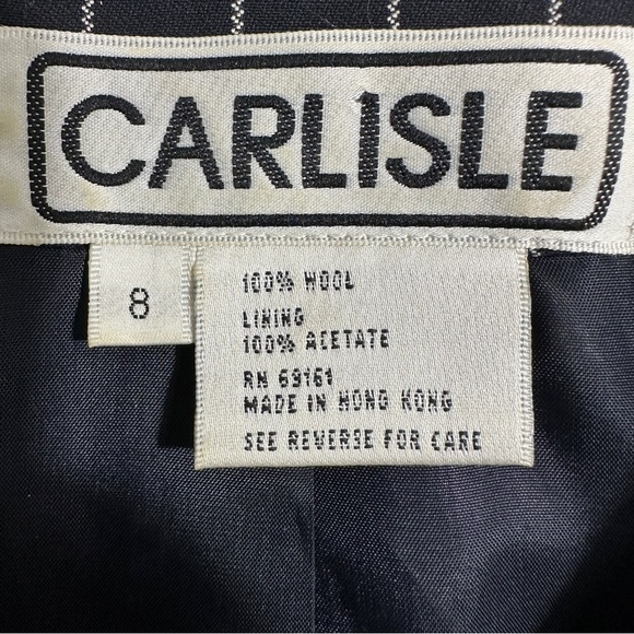 Carlisle size 8 100% wool suit blazer, pinstripe, fully lined, gabardine‎ - Picture 3 of 9